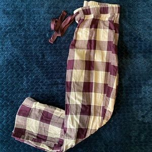 Purple plaid PJ bottoms